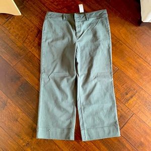 LOFT Size 14 stovepipe, wide leg ankle pant olive